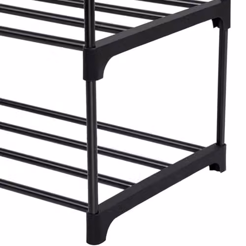 AMOS 3-Tier Stackable Shoe Rack in Black, Metal and Plastic Shoe Storage Organizer, W: 90 cm, D: 30.5 cm, H: 55 cm – 4
