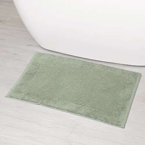 Linens Limited Non Slip Turkish Cotton Bath Mat, Light Green