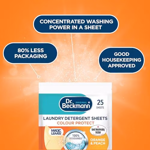 Dr Beckmann Laundry Detergent Sheets, Peach, 25 Sheets – 2