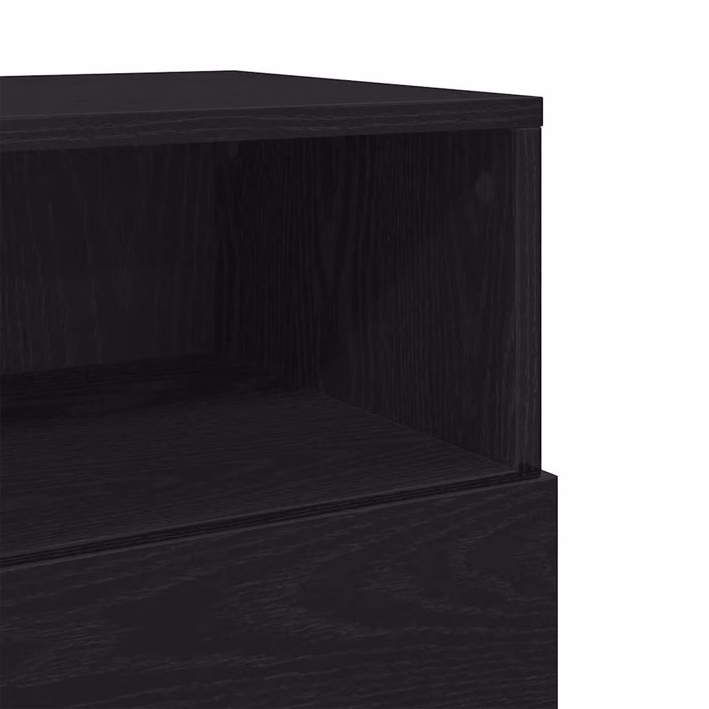 Berkfield Home Modern Black Bedside Cabinet with 2 Drawers W/D/H: 36 x 36 x 68 cm – 6