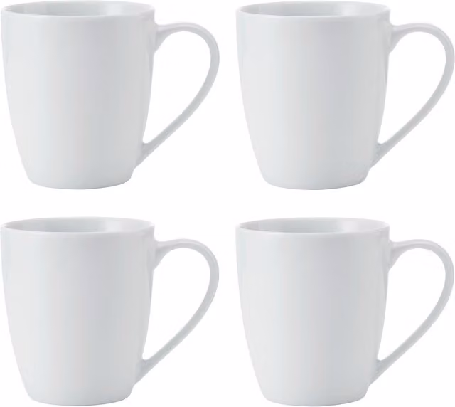 Mikasa Chalk Porcelain Mugs, Set of 4, 380ml, White