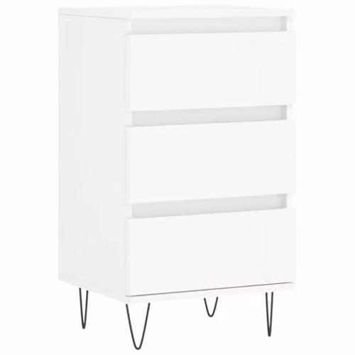 vidaXL Modern White Matt Sideboard in MDF and Metal, W/D/H: 40 x 35 x 70 cm – 1