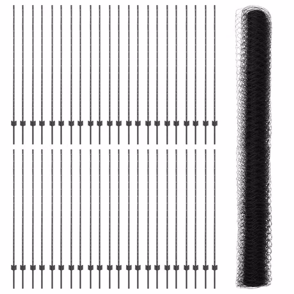 Berkfield Home 22-Piece Grey Steel U-Channel Sturdy Fence Posts, Height: 150 cm – 2