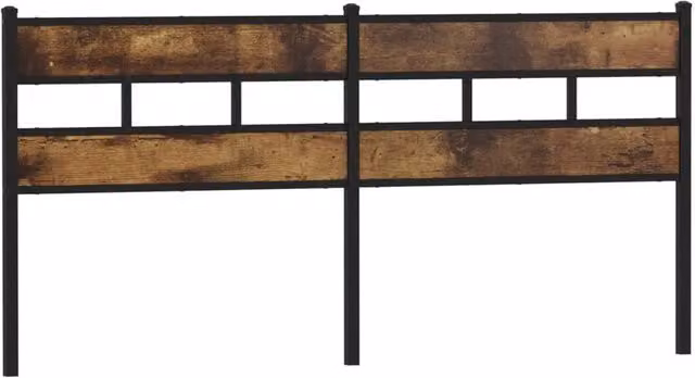 Berkfield Home Smoked Oak Headboard in Brown, Iron and Engineered Wood, Width: 180 cm – 1