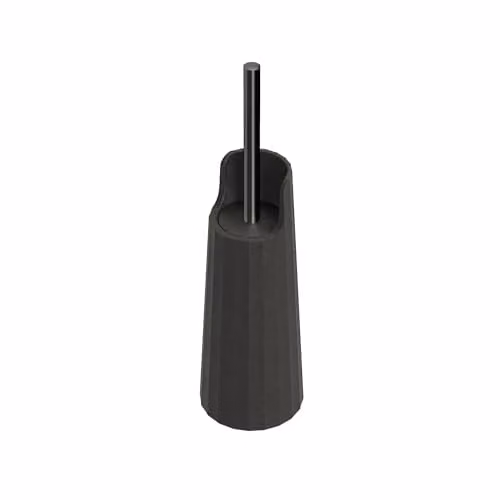 COSMIC Avenir Contemporary Polygonal Design Toilet Brush and Freestanding Holder in Black Recycled Plastic