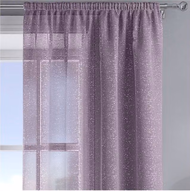 Velosso Alessandria Sheer Voile Fabric Panel Slot Top in Mauve, Width: 137 cm, Drop: 229 cm