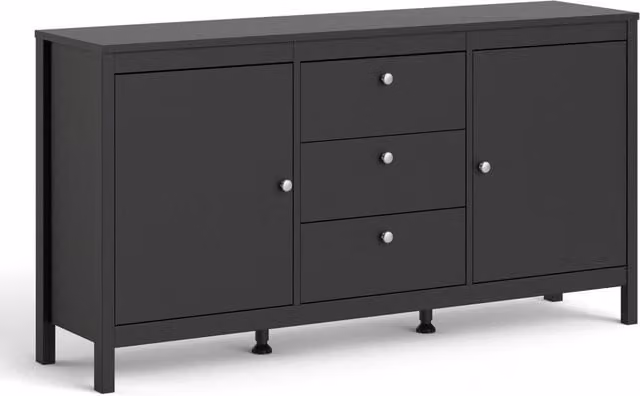 Furniture To Go Madrid Sideboard with 2 Doors and 3 Drawers in Matt Black – 2