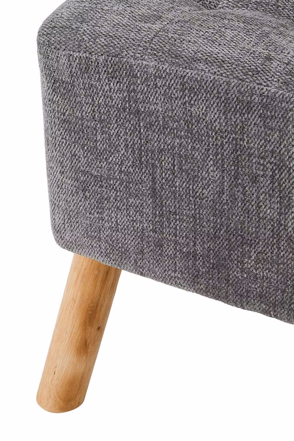 Living and Home Grey Chenille Upholstered Cube Footstool – 8