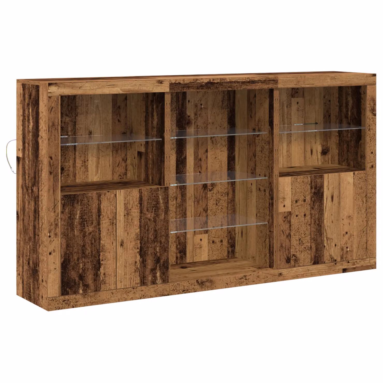 Berkfield Home Rustic Brown Engineered Wood Sideboard with Integrated LED Lights, W: 181.5 cm, D: 37 cm, H: 100 cm – 2