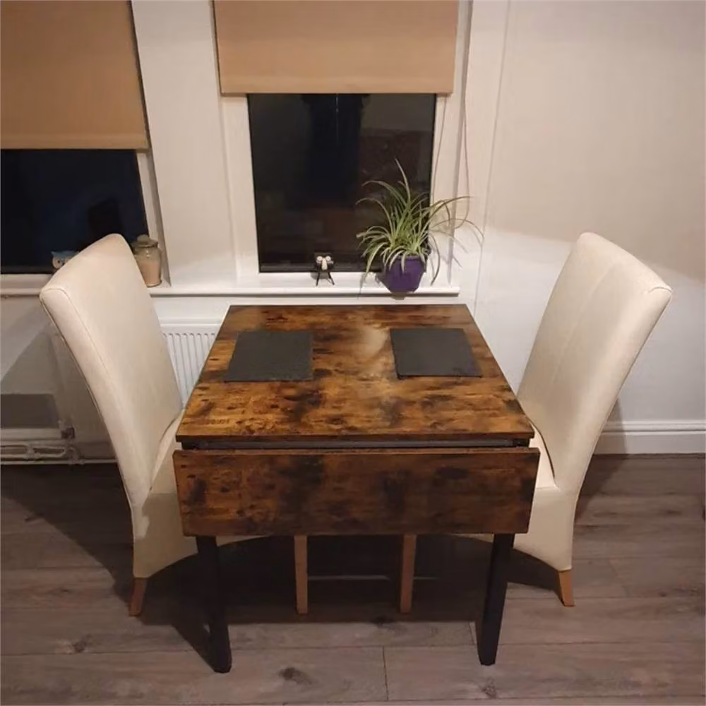 KORVIXA Industrial Drop Leaf Dining Table in Brown – 2