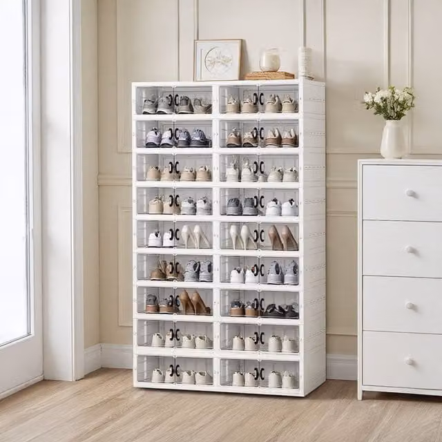 Lifeideas Foldable Plastic Storage Box in Transparent and White, 158 cm