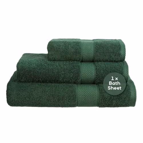 Linens Limited Turkish Cotton Bath Sheets, Forest Green