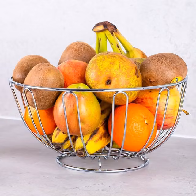 Innoteck Stainless Steel Fruit Bowl in Silver and Grey, Height: 12 cm