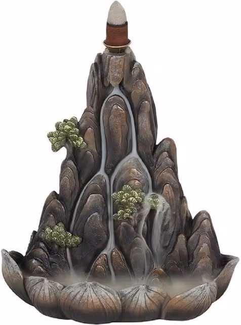 KDMK Bronze Mountain Backflow Smoke Waterfall Tabletop Burner in Bronze