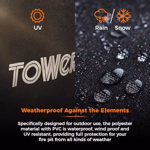 Tower Black Charcoal Grill Cover, W67 x D60 x H63 cm – 3