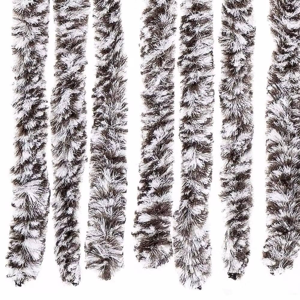 Berkfield Home Brown and Beige Striped Chenille Insect Curtain, W: 56 cm, H: 200 cm – 4