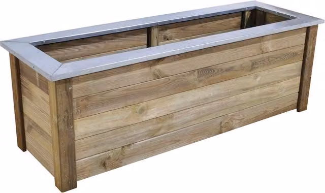 Cambridge Forest Planter in Brown Metal and Wood, W/D/H: 150 x 100 x 150 cm