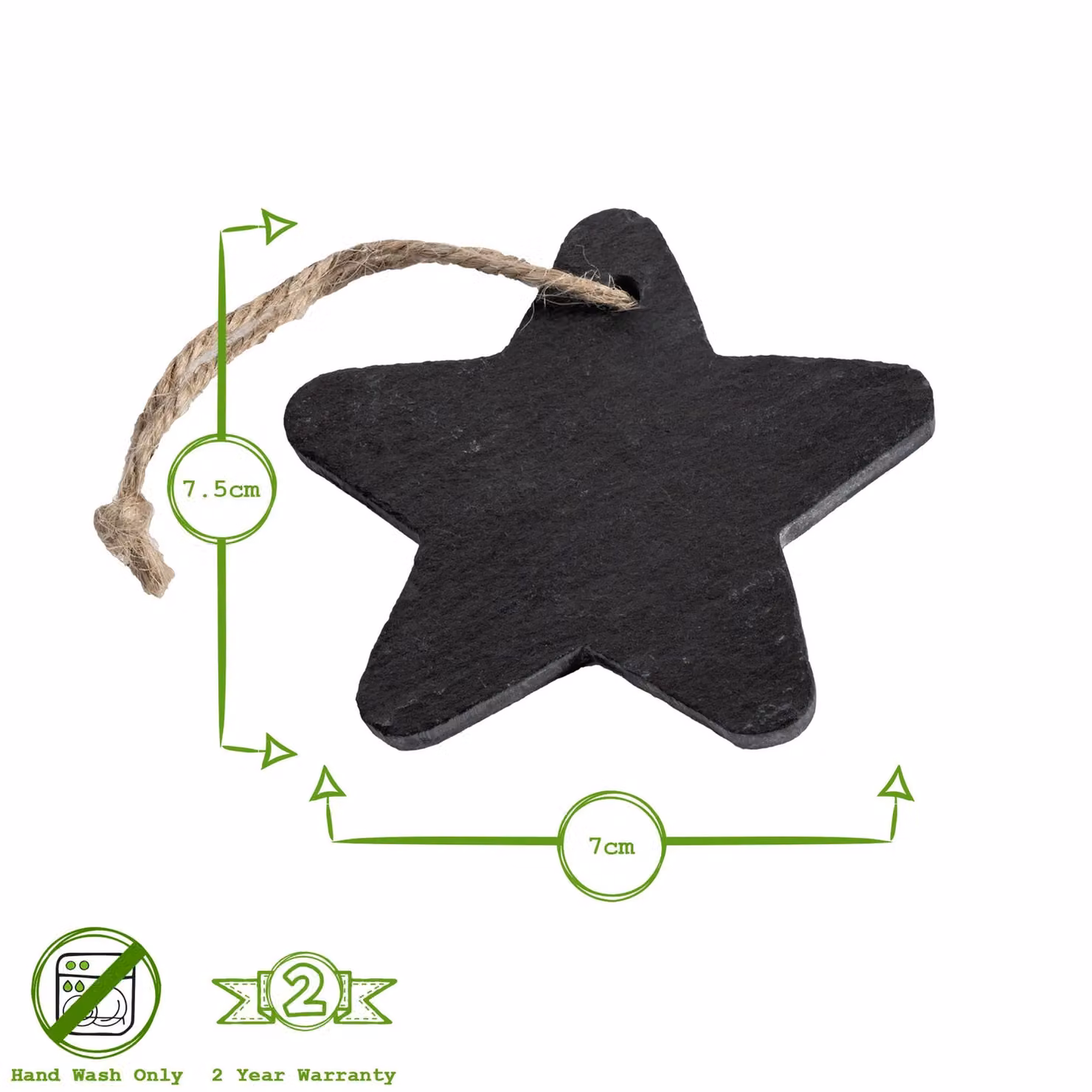 Nicola Spring Grey Stone Star Christmas Tree Hanging Decoration, W/H: 7 x 7.5 cm – 2