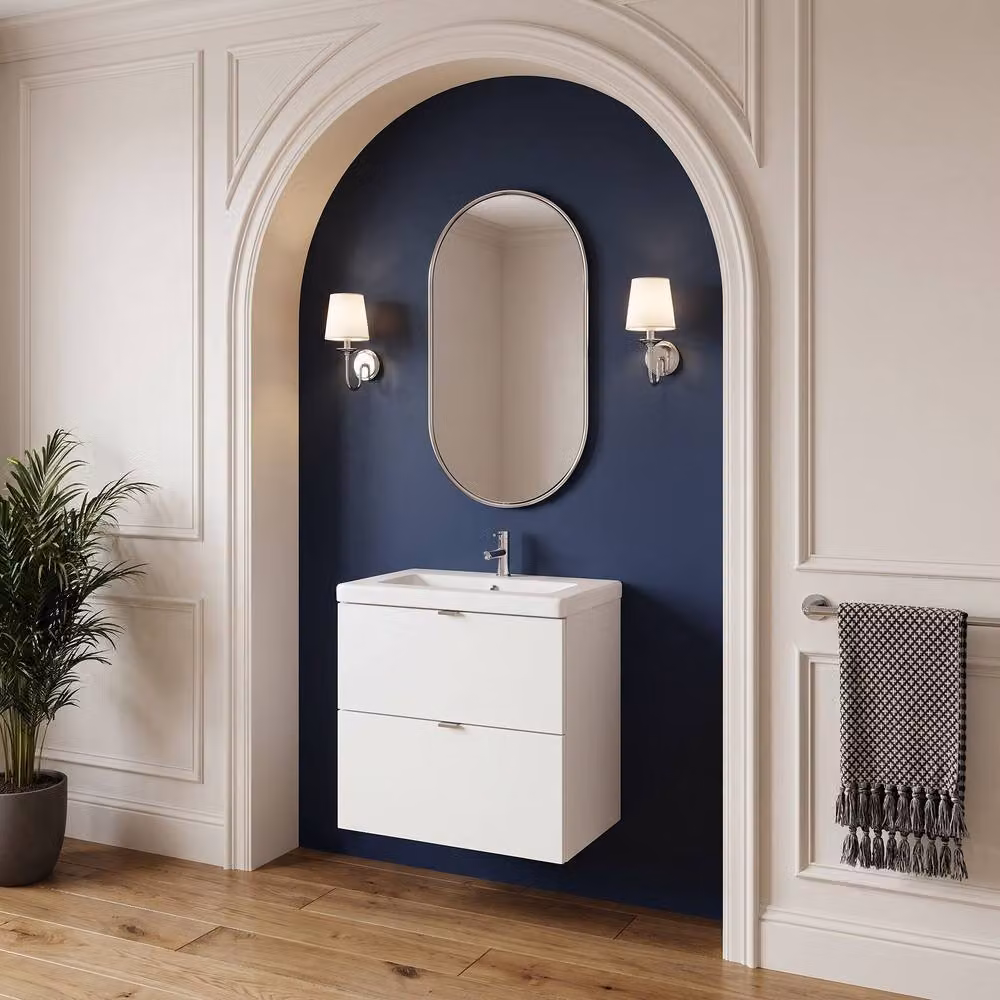Balterley Alrewas 2 Drawer Wall Hung Vanity Basin Unit, Gloss White, W: 50 cm – 4