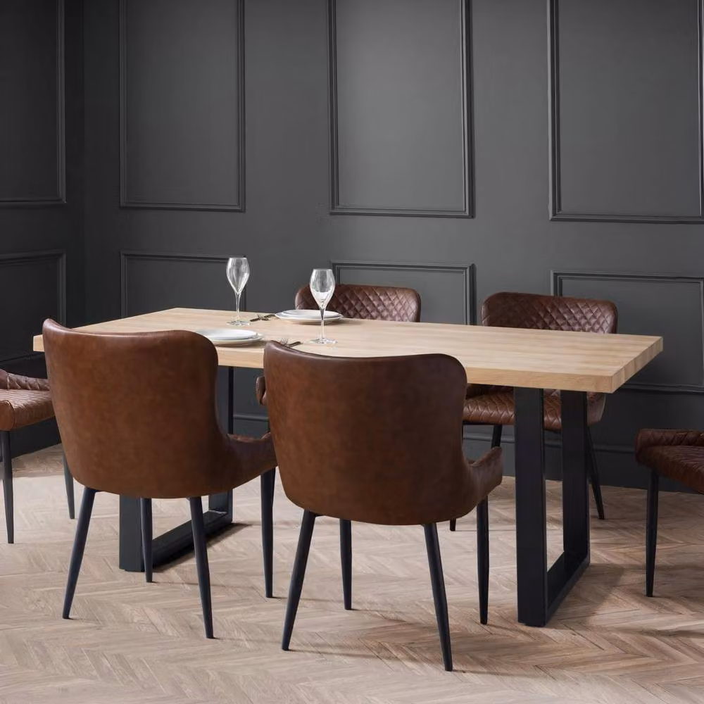 Cheshire Bexford Industrial Rectangular Dining Table in Black and Multicolour, W: 180 cm, D: 100 cm, H: 76 cm – 2