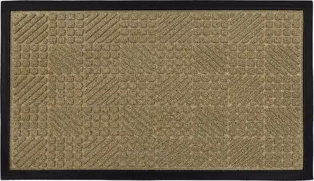 JVL Firth Tile Rubber Backed Doormat, Beige, W: 40 cm, D: 70 cm – 1