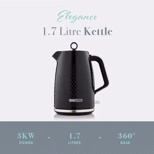 Swan Elegance 1.7 l Stainless Steel Jug Kettle, Black – 2
