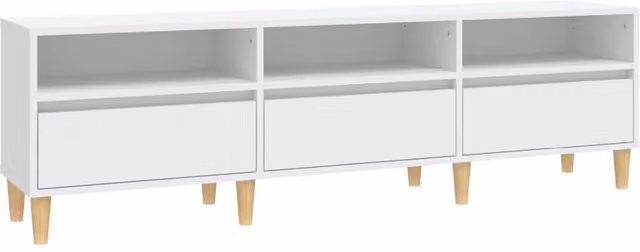 Berkfield Home White TV Cabinet in MDF, W/D/H: 150 x 30 x 44.5 cm – 1