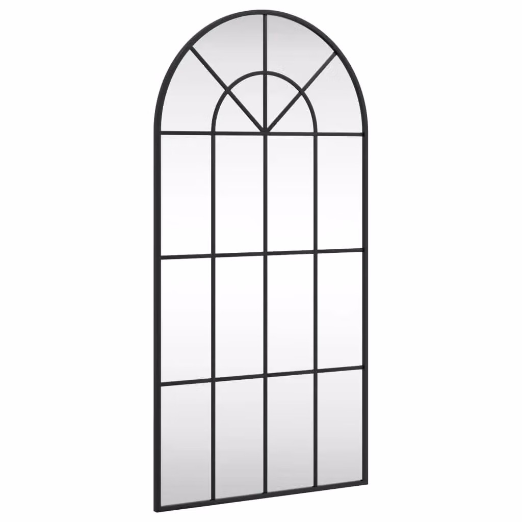Berkfield Home Minimalist Black Metal and Glass Wall Mirror W: 50 cm, H: 100 cm – 2