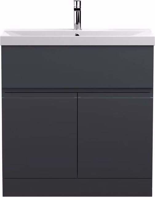 Balterley Mavesyn 2 Door 1 Drawer Freestanding Vanity Basin Unit, Grey, Width: 80 cm