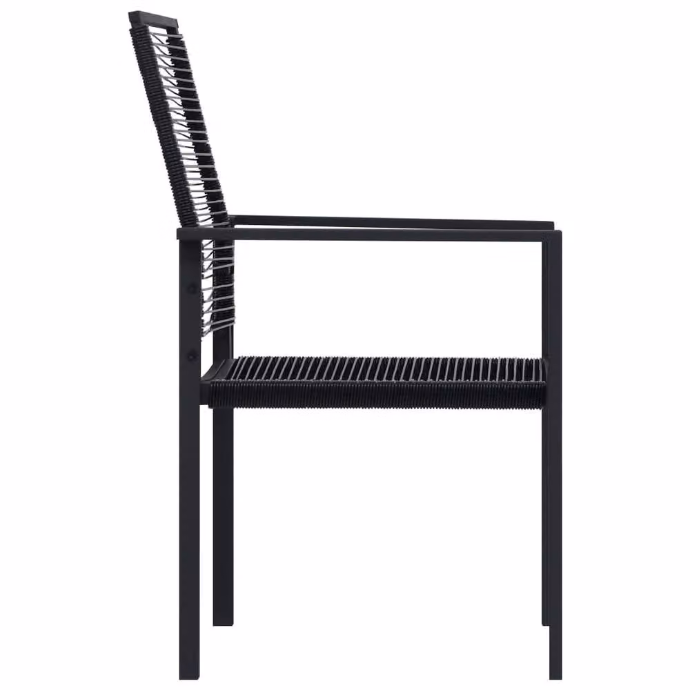 Berkfield Home 7 Piece Modern Garden Dining Set in Matt Black Powder Coated Steel and Glass – 2