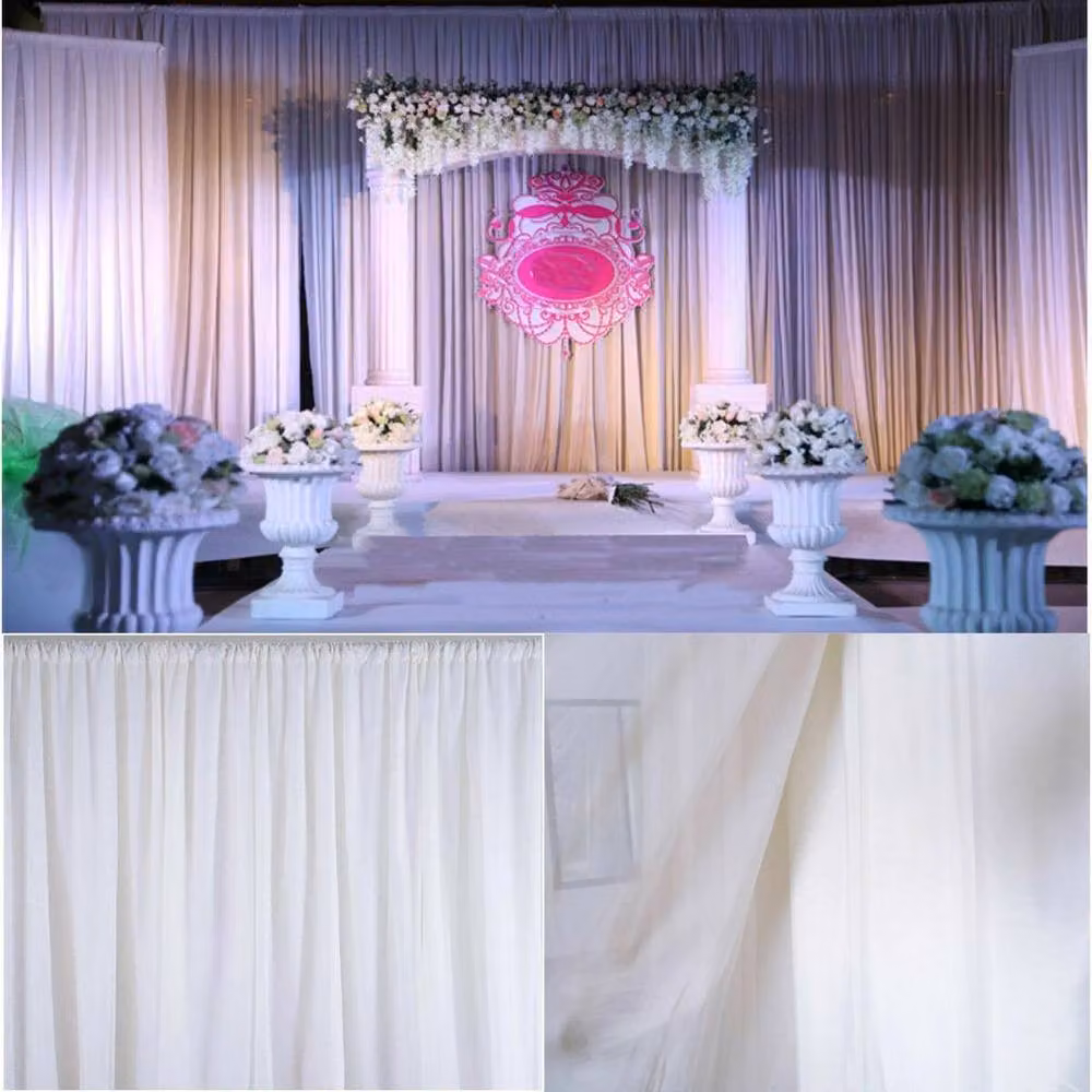 PAWNORA White Transparent Polyester Curtain Panel Backdrop with Rod Pocket – 2