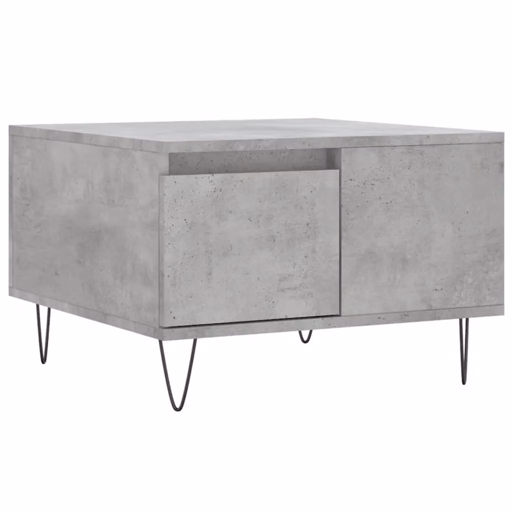 Berkfield Home Modern Square Coffee Table in Concrete Grey, W/D/H: 55 x 55 x 36.5 cm – 2