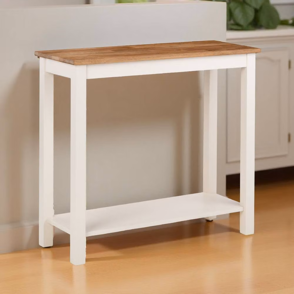 Cheshire Kirkhaven Console Table in Ivory and Light Oak, W: 90 cm, D: 80 cm, H: 90 cm – 2