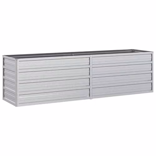 vidaXL Galvanised Steel Garden Raised Bed, Silver, W: 160 cm, D: 40 cm, H: 45 cm – 1