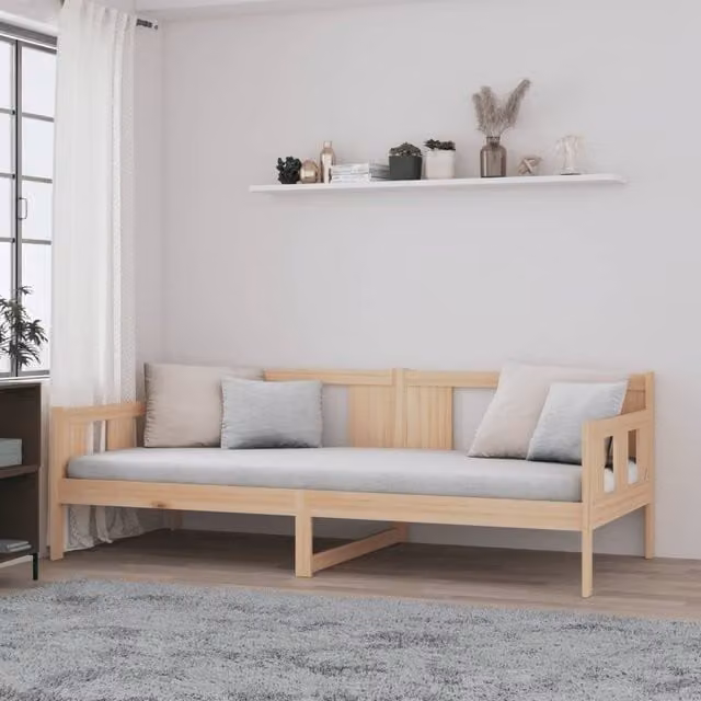 Berkfield Home Rustic Solid Wood Pine Day Bed, Brown, W: 80 cm, L: 200 cm