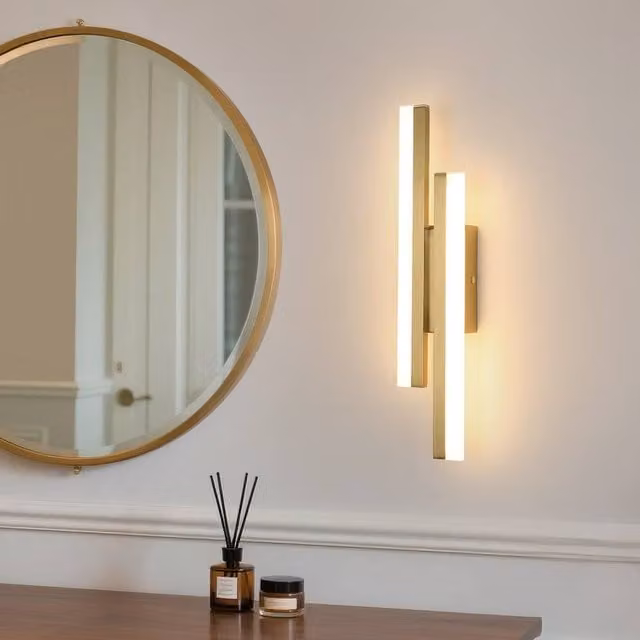 Goeco Modern LED Interior Wall Light in Gold/Brass, 16W, Warm White, 40 cm – 1