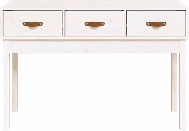 Berkfield Home Beautiful Console Table in White Solid Pine, W/D/H: 114 x 40 x 75 cm – 1