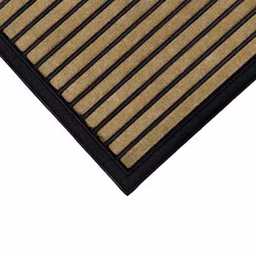 JVL Vienna Brown Striped Rubber Backed Scraper Doormat, W: 40 cm, D: 60 cm – 4