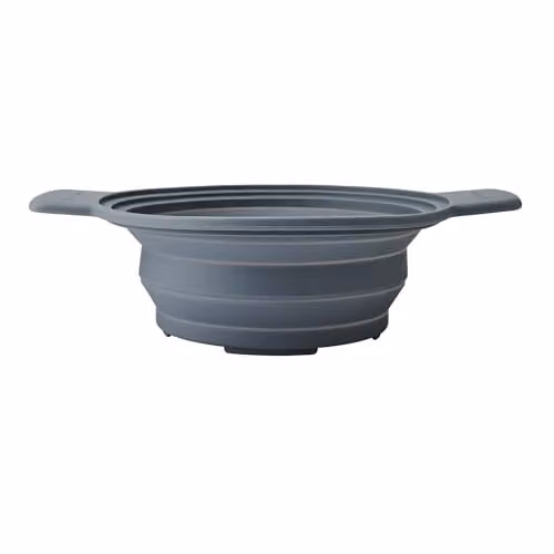 MasterClass Silicone Collapsible Two-in-One Steam Strainer and Colander with Handles, Grey
