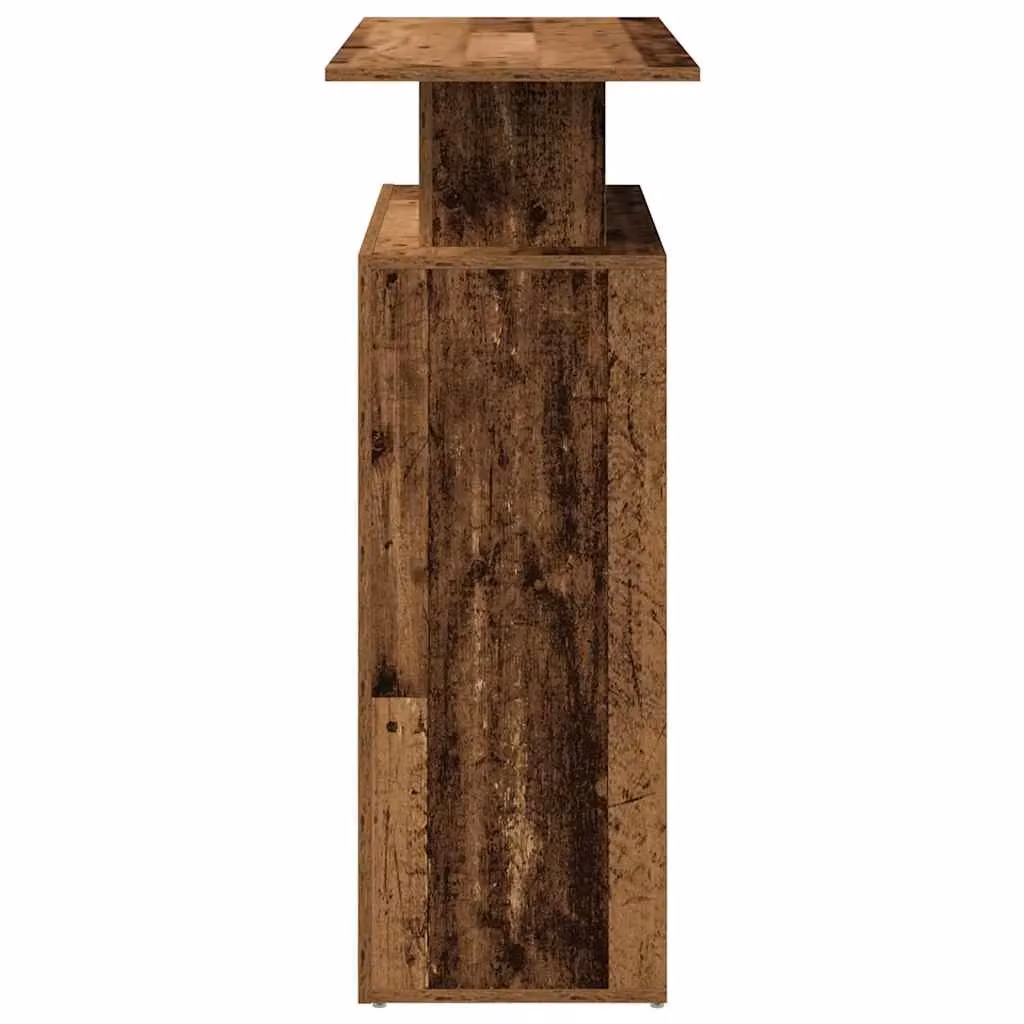 Berkfield Home Reception Desk in Old Wood Brown, W/D/H: 100 x 40 x 104 cm – 4