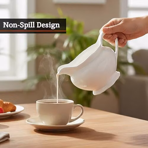 Orsina White Ceramic Jug with Drip-Free Spout, Dishwasher Safe – 2