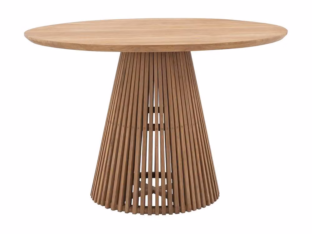 MYLIA TRIANI Teak Garden Dining Table in Light Oak, Diameter: 120 cm – 2