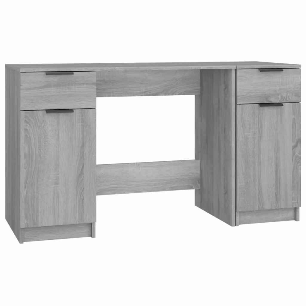 Berkfield Modern Writing Desk with Side Cabinet in Grey Sonoma MDF – 2