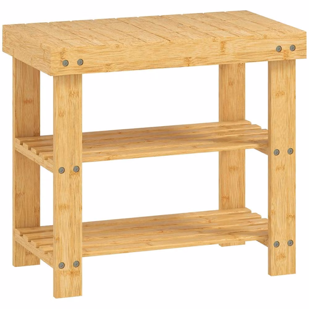 Wyld Haus Tono Keel 2 Tier Bamboo Shoe Storage Bench in Natural Brown – 2