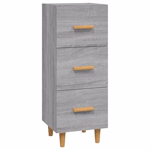 vidaXL Grey Sonoma Sideboard in Engineered Wood W/D/H: 34.5 x 34.0 x 90.0 cm