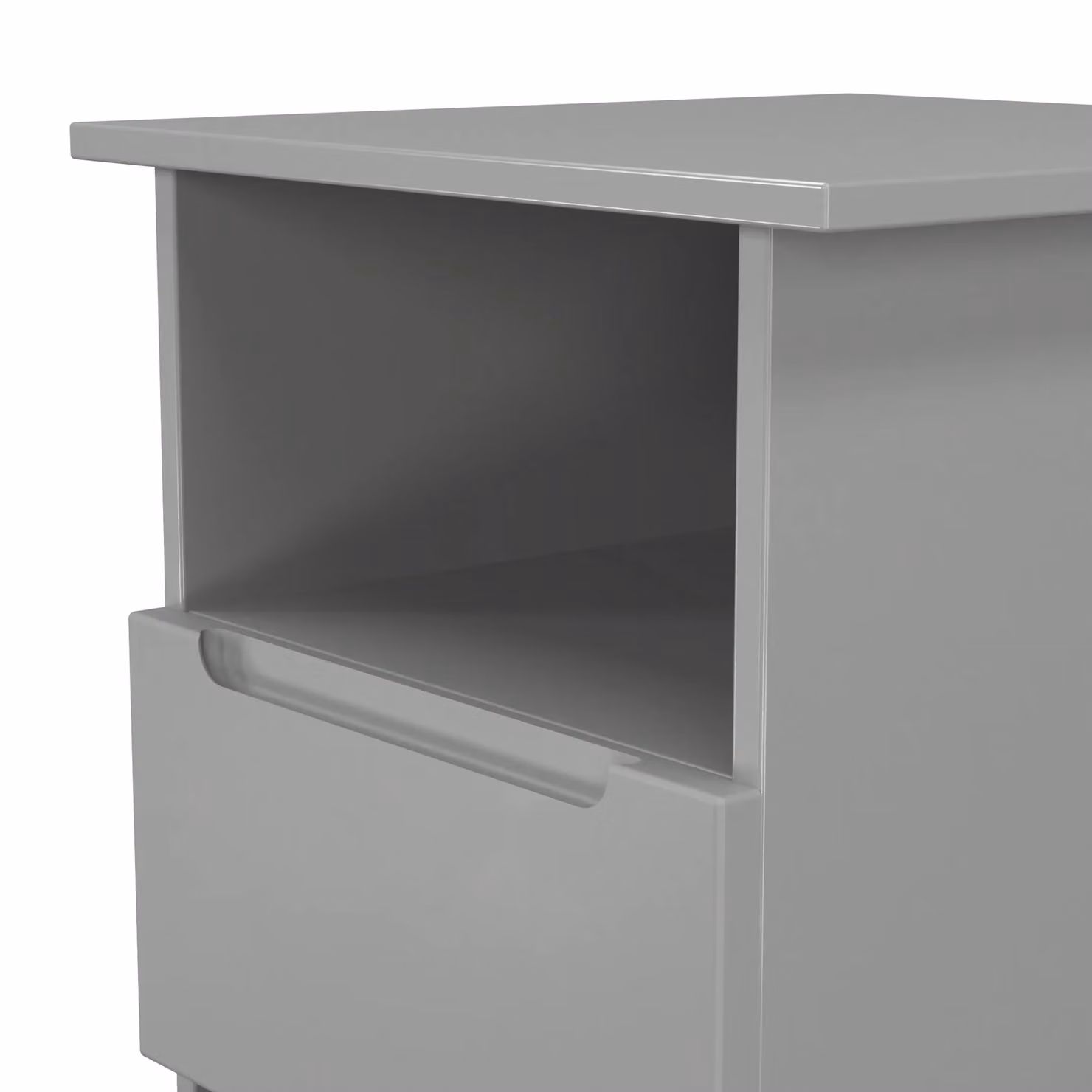 2 U Lucca Ready Assembled Bottom Drawer Lamp Table in Dark Grey – 3