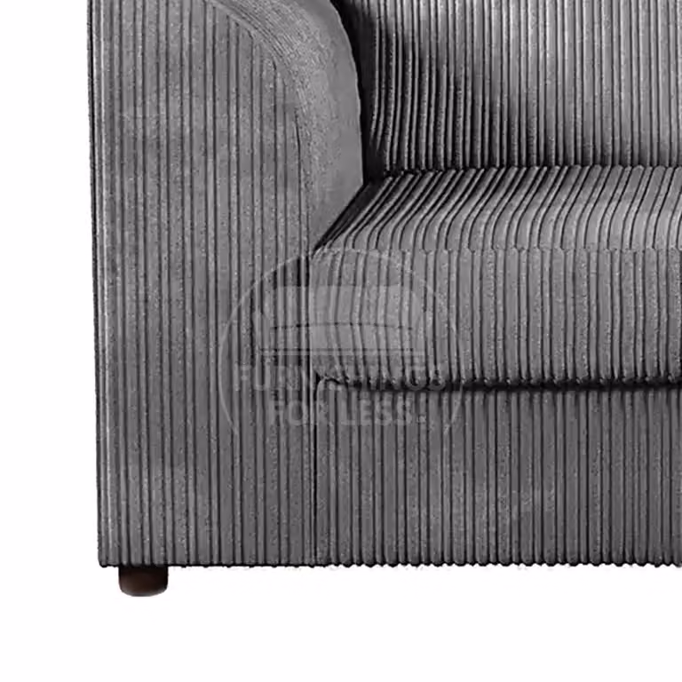 Luxor Living 3 Seater Modern Fullback Sofa in Orange and Grey Jumbo Cord Fabric