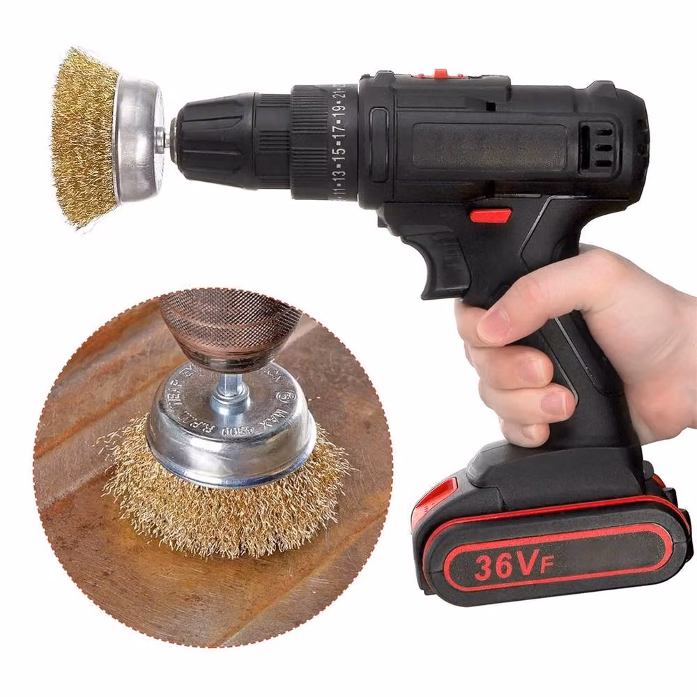 Nordara 24-Piece Heavy Duty Gold Cup Wire Brush Set for Angle Grinders with 1/4 inch Shank – 4