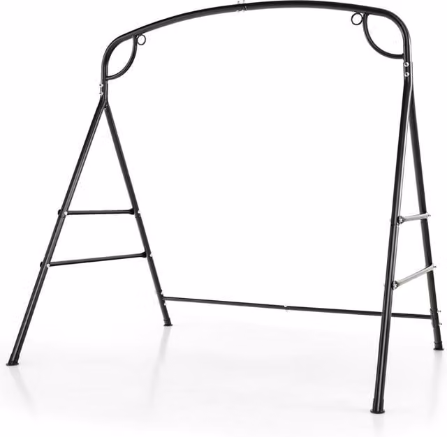 Costway Matt Black Metal Patio Swing Stand