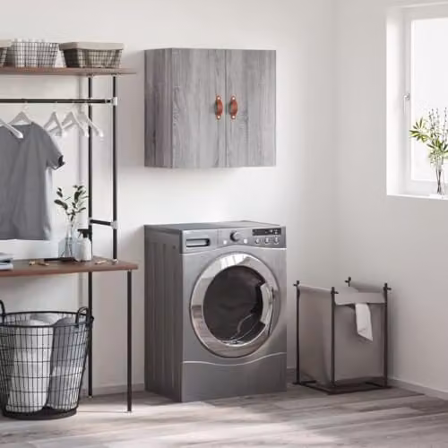 vidaXL Modern Wall Cabinet in Grey, W/D/H: 60 x 31 x 60 cm – 2